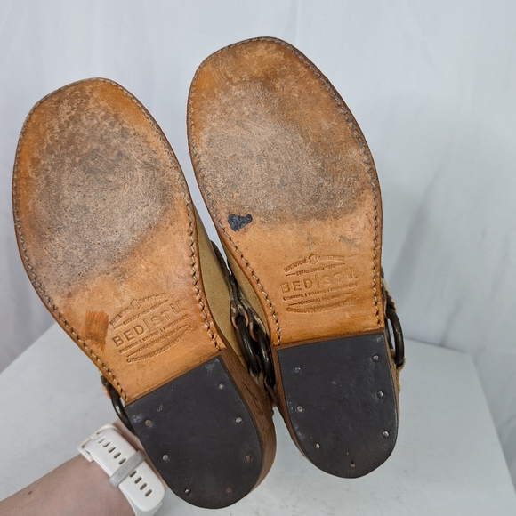 Bed Stu Driftwood Aztec Leather Western Cowgirl Clogs Mules - Picture 7 of 8